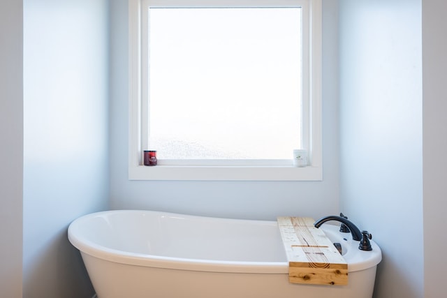 bathroom featuring a washtub