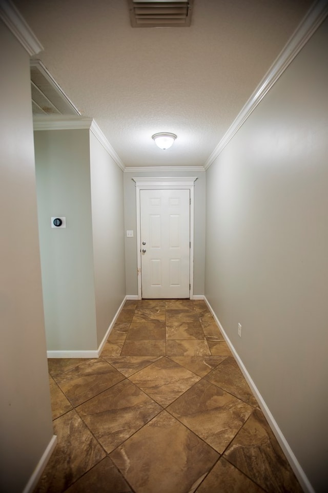 hallway with ornamental molding