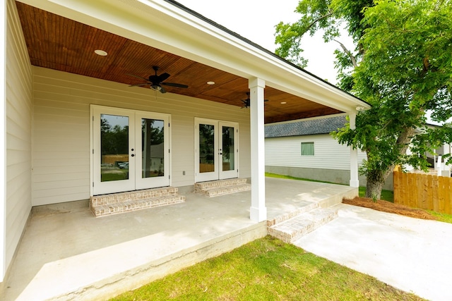 4856 Brown Cat Cir, Hahira, GA 31632 - view of patio featuring french doors and ceiling fan