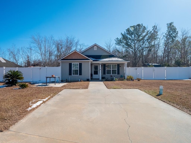 view of single story home