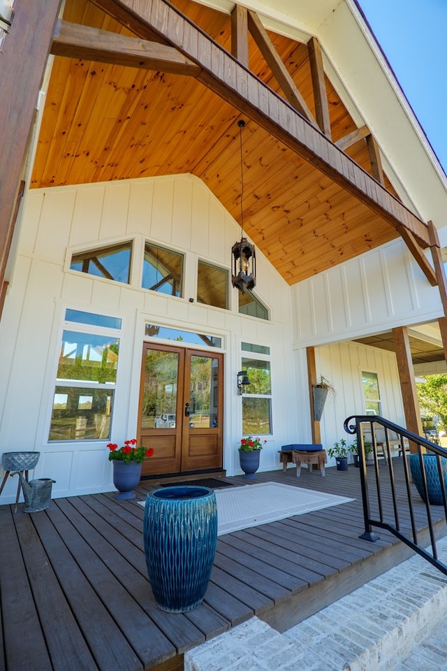 exterior space featuring french doors