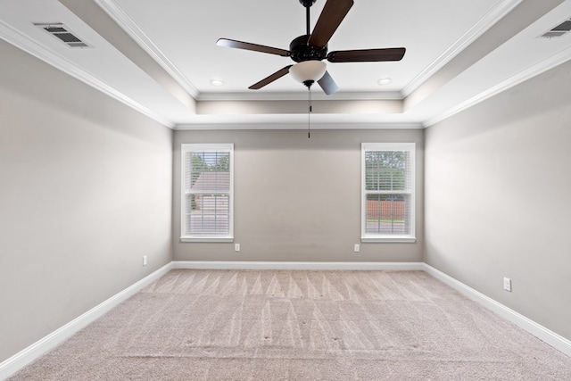 4234 Whithorn Way, Valdosta, GA 31605 - carpeted spare room with a raised ceiling, ceiling fan, and crown molding