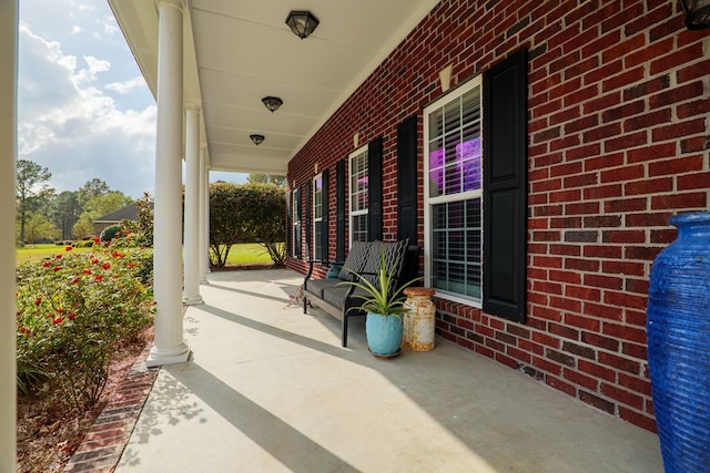 view of patio / terrace featuring covered porch