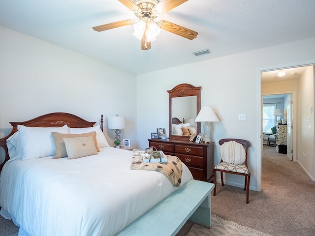 2951 Findley Chase, Valdosta, GA 31605 - bedroom featuring ceiling fan, visible vents, and light colored carpet