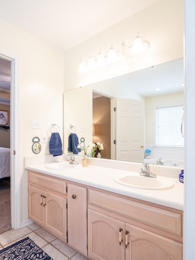 2951 Findley Chase, Valdosta, GA 31605 - bathroom featuring double vanity, ensuite bath, tile patterned floors, and a sink