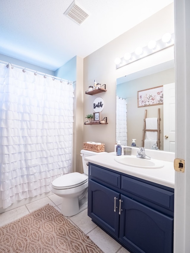 2951 Findley Chase, Valdosta, GA 31605 - full bath with tile patterned floors, a shower with curtain, toilet, visible vents, and vanity