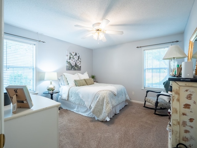 2951 Findley Chase, Valdosta, GA 31605 - bedroom featuring ceiling fan, carpet floors, a textured ceiling, and baseboards