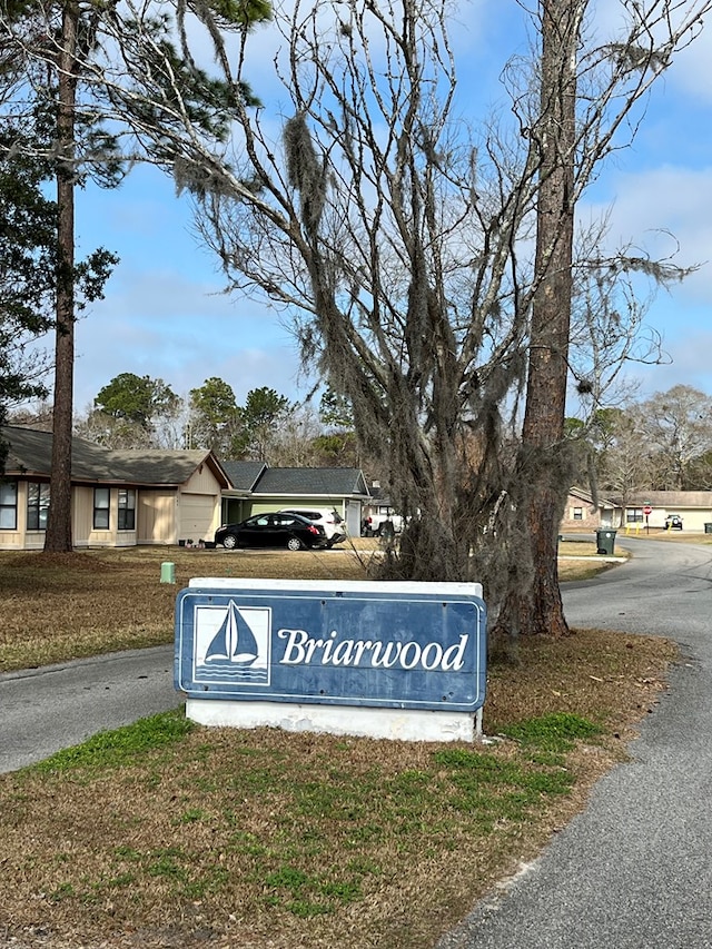 view of community sign