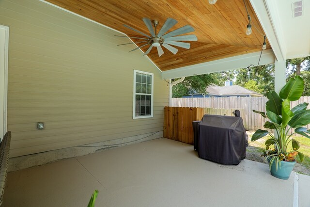 4604 Rustic Ridge Rd, Valdosta, GA 31602 - view of patio / terrace with grilling area and ceiling fan
