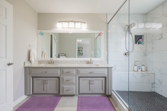 4604 Rustic Ridge Rd, Valdosta, GA 31602 - full bathroom with double vanity and tiled shower