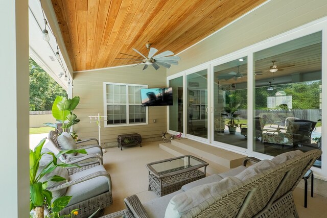 4604 Rustic Ridge Rd, Valdosta, GA 31602 - view of patio / terrace featuring a ceiling fan and an outdoor living space