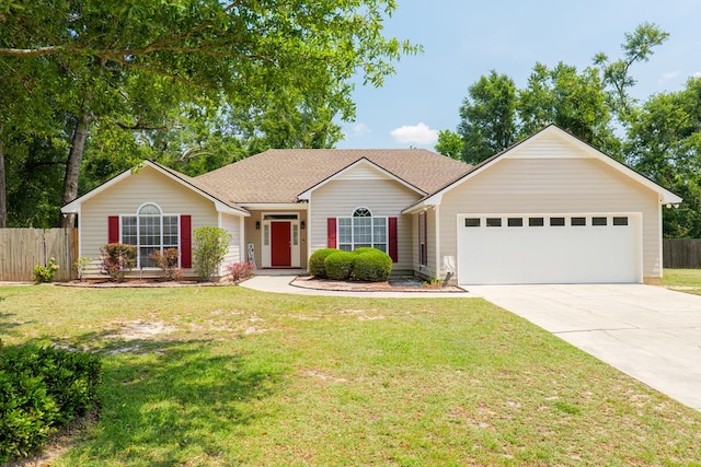 4604 Rustic Ridge Rd, Valdosta, GA 31602 - ranch-style house with a garage, driveway, and a shingled roof