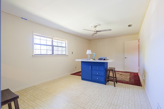 home office featuring ceiling fan