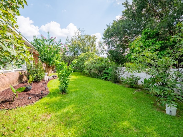 view of yard with fence