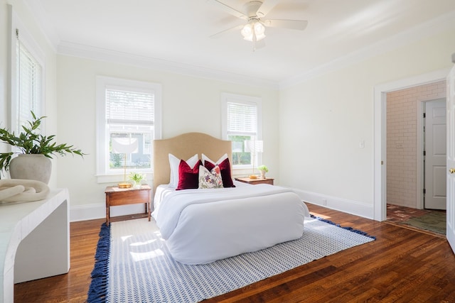 200 E College St, Valdosta, GA 31602 - bedroom featuring baseboards, ornamental molding, and wood finished floors