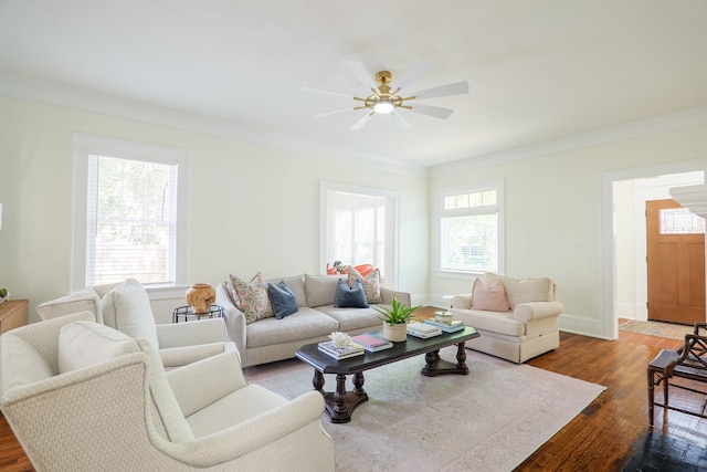200 E College St, Valdosta, GA 31602 - living room with crown molding, plenty of natural light, and ceiling fan