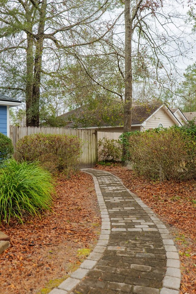 view of yard featuring fence