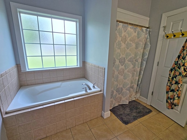 3265 Summer Meadows Rd, Valdosta, GA 31601 - bathroom featuring tile patterned flooring, a bath, and a shower with shower curtain