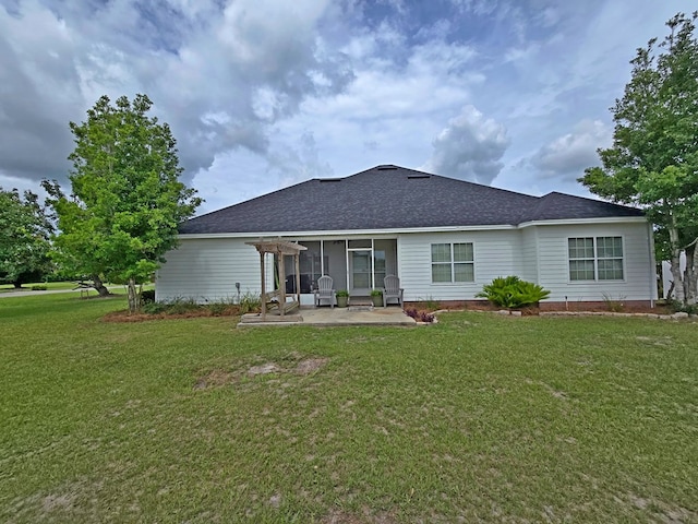 3265 Summer Meadows Rd, Valdosta, GA 31601 - rear view of property featuring a patio, a lawn, and roof with shingles