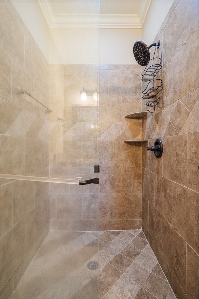 4773 Pawnee Dr, Hahira, GA 31632 - full bath featuring tiled shower and crown molding