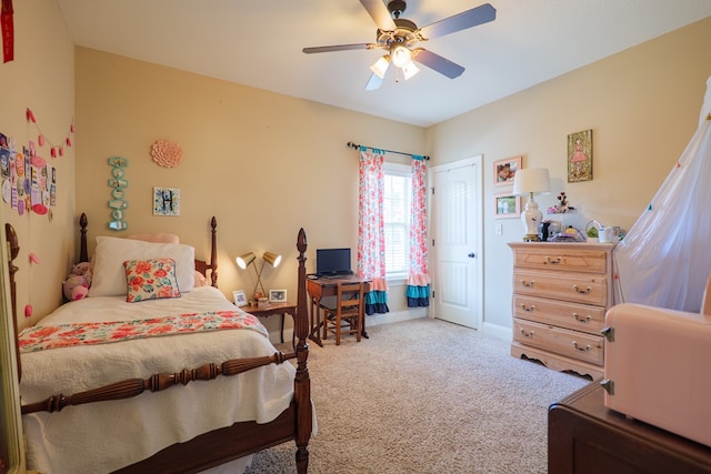 4773 Pawnee Dr, Hahira, GA 31632 - bedroom featuring carpet, baseboards, ceiling fan, and a closet