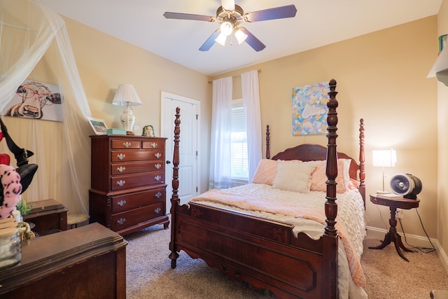 4773 Pawnee Dr, Hahira, GA 31632 - carpeted bedroom featuring a ceiling fan and baseboards