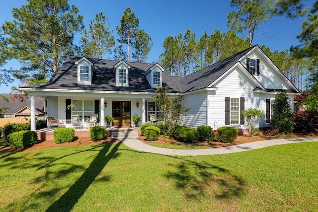 4773 Pawnee Dr, Hahira, GA 31632 - cape cod house featuring a porch and a front yard