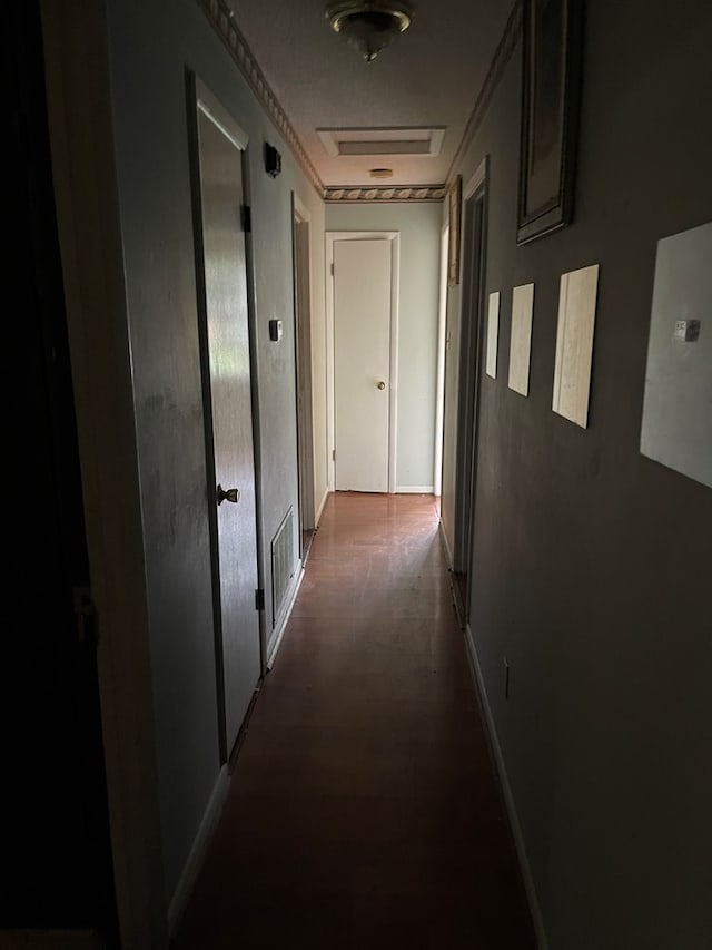 hall featuring dark hardwood / wood-style flooring