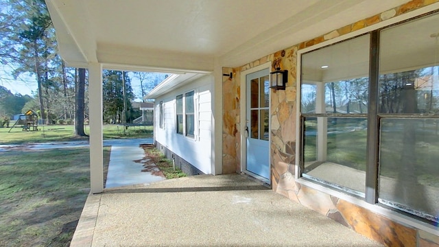 view of patio / terrace with a playground