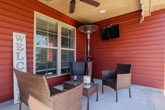 view of patio with ceiling fan