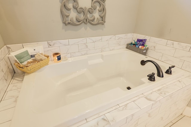 bathroom featuring a garden tub