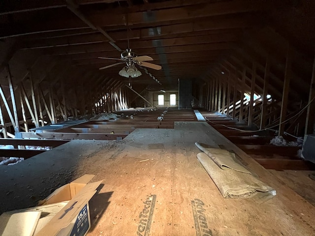 view of unfinished attic