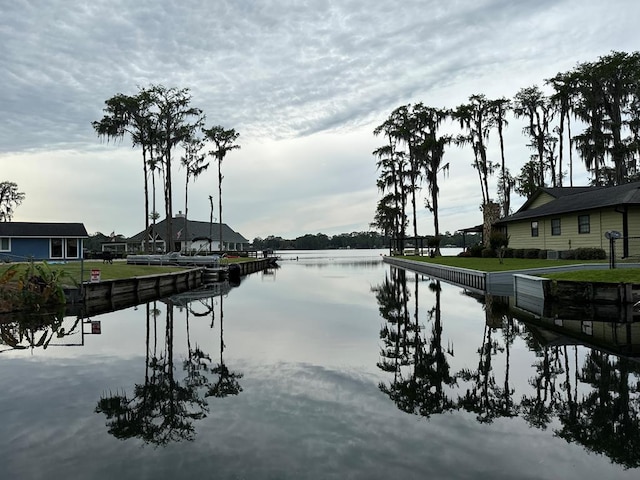 water view with a dock