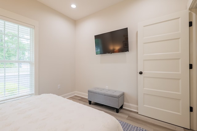 bedroom featuring hardwood / wood-style floors