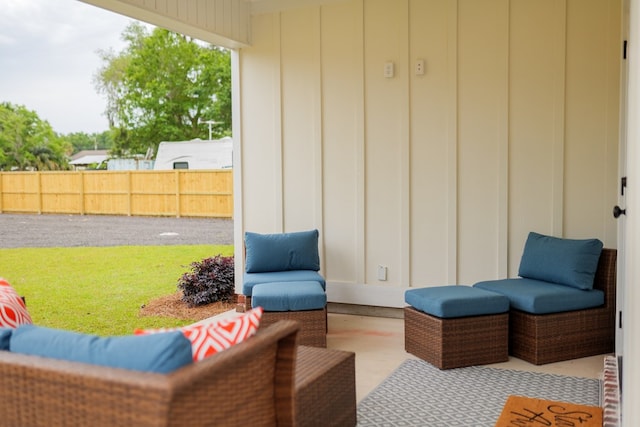 view of patio with an outdoor hangout area