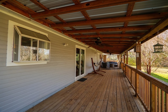 deck with ceiling fan