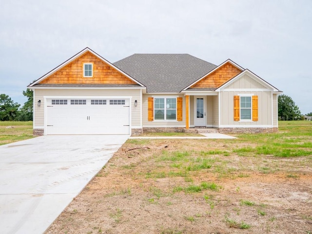 craftsman inspired home featuring a garage