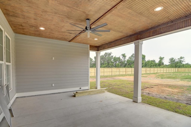 3039 Mary Powell Way, Hahira, GA 31632 - view of patio / terrace with a ceiling fan and fence
