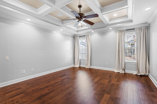 unfurnished room with visible vents, hardwood / wood-style floors, and a wealth of natural light