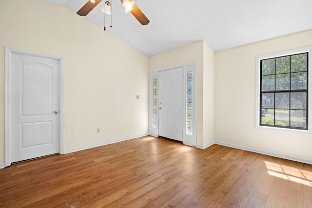 4312 Shiloh Trce, Valdosta, GA 31602 - unfurnished bedroom featuring wood finished floors, lofted ceiling, baseboards, and a ceiling fan