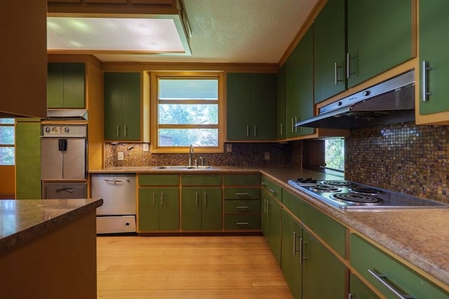 1614 N Patterson St, Valdosta, GA 31602 - kitchen with green cabinets, stainless steel electric cooktop, and under cabinet range hood