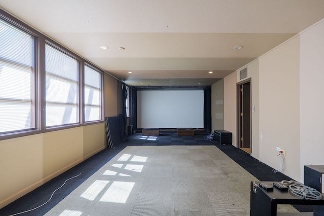 1614 N Patterson St, Valdosta, GA 31602 - cinema room featuring visible vents, recessed lighting, and carpet flooring