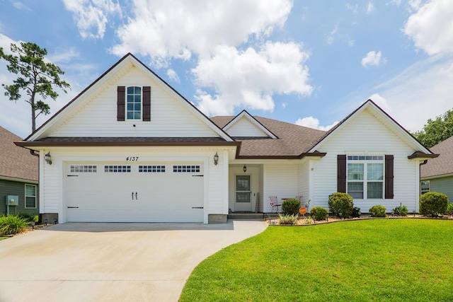 4137 Nelson Hill Pl, Hahira, GA 31632 - traditional-style home with a front yard, concrete driveway, roof with shingles, and an attached garage