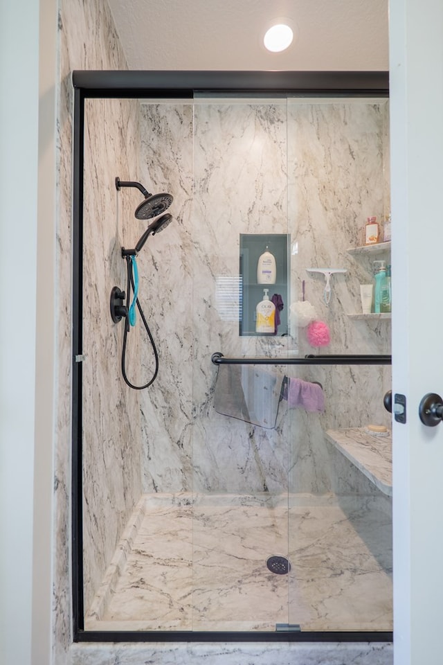 4137 Nelson Hill Pl, Hahira, GA 31632 - bathroom featuring a marble finish shower