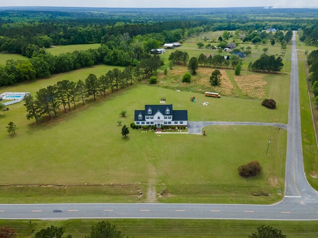 drone / aerial view with a rural view