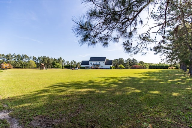 view of yard with a playground