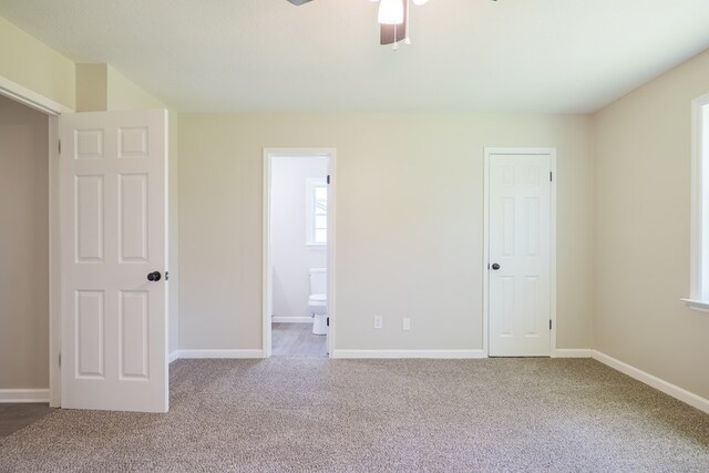 2019 Falling Leaf Ln, Valdosta, GA 31602 - unfurnished bedroom with carpet flooring, ensuite bath, and ceiling fan