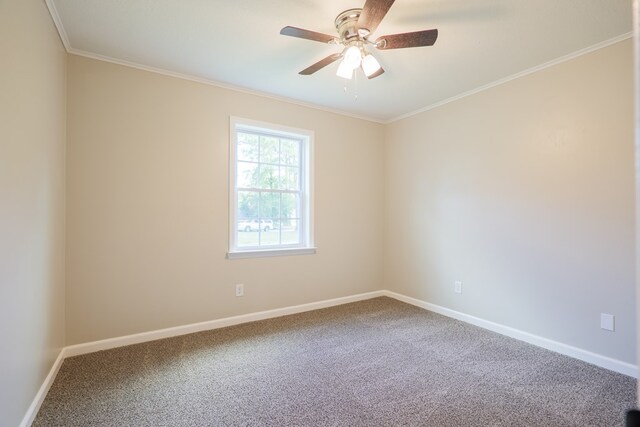 2019 Falling Leaf Ln, Valdosta, GA 31602 - carpeted empty room featuring crown molding and a ceiling fan