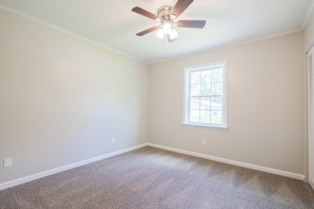 2019 Falling Leaf Ln, Valdosta, GA 31602 - carpeted empty room featuring ornamental molding and a ceiling fan