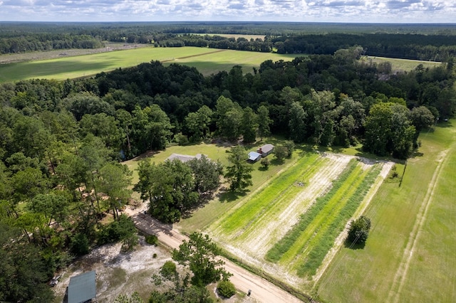 bird's eye view with a rural view